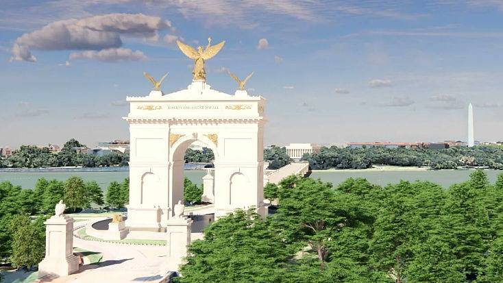美国拟建76米“新凯旋门”庆祝建国,比法国地标还高26米 - 1