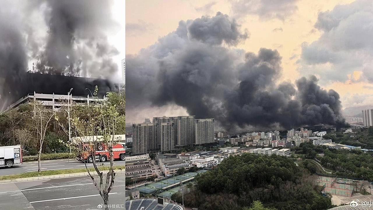 深圳比亚迪坪山工厂发生火情!现场浓烟滚滚,无人员伤亡(组图) - 1