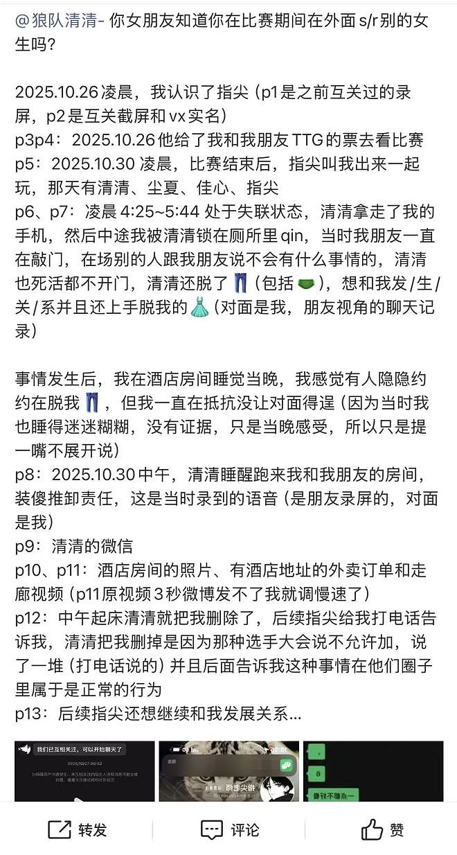 王者荣耀职业选手被爆性骚扰！厕所强吻要求爱爱，醒来装傻直接删人（组图） - 13