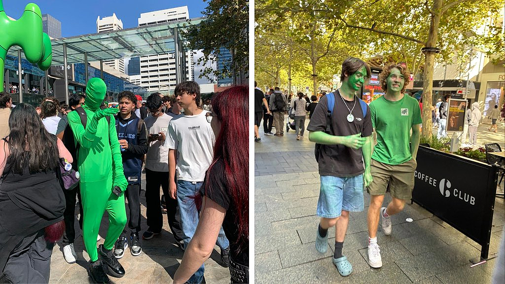 珀斯上万年轻人涌入CBD，身着异服集体跪地，原因太离谱（组图） - 3