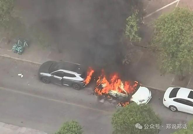 郑州街头车辆发生自燃！车主慌神挪车遭“二次暴击”（组图） - 2