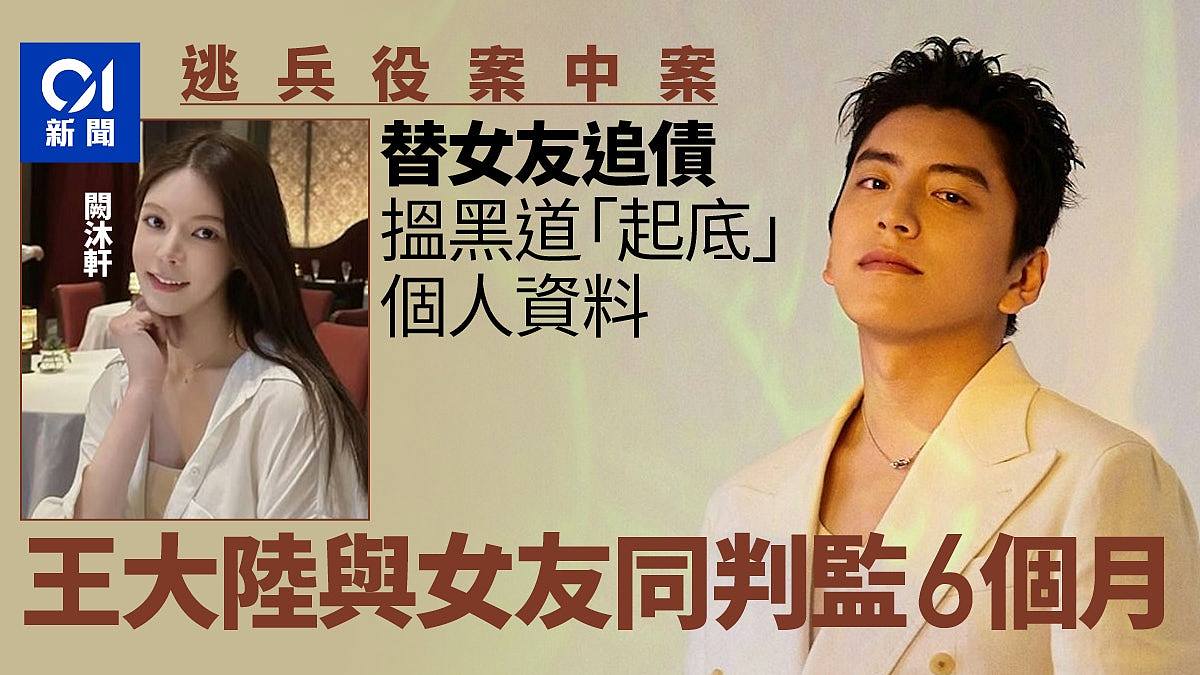王大陆逃兵役案外案：替女友追债、找黑道，双双判监（组图） - 1