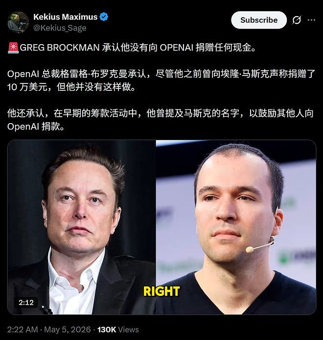 OpenAI总裁当庭“认罪”！自曝零元购300亿，马斯克这回真要赢了？（组图） - 3