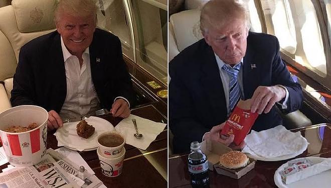 特朗普访日时，食用美国大米，访华途中，在飞机上便开始食用中餐 - 22