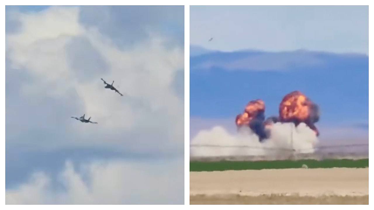 美军战机空中相撞,坠地爆炸!飞行员弹射逃生(视频/组图) - 1