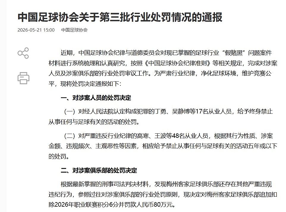 中国足协公布65人惩处名单！丁勇等前中超俱乐部高管被终身“禁足”（组图） - 2