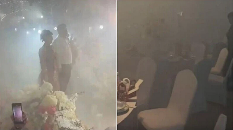 辽宁婚宴浓烟误当干冰特效,300宾客险遭不测 - 1