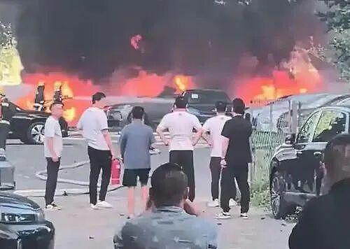 老人嫌杨絮碍事竟将其点燃，致20辆新能源车被烧毁！ - 1