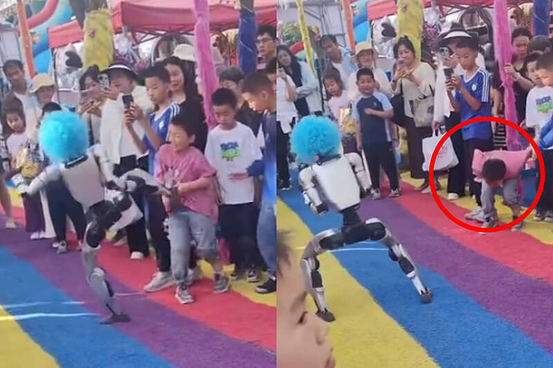 中国儿童节惊魂！机器人武术表演“飞踢”，男童蜷缩倒地画面曝光（图） - 1