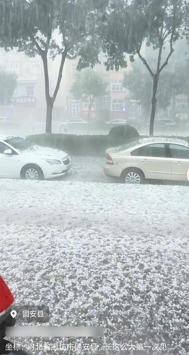 河北突降冰雹近半小时，街面似被冰雪覆盖，当地居民：活了四十年头一次见（组图） - 2