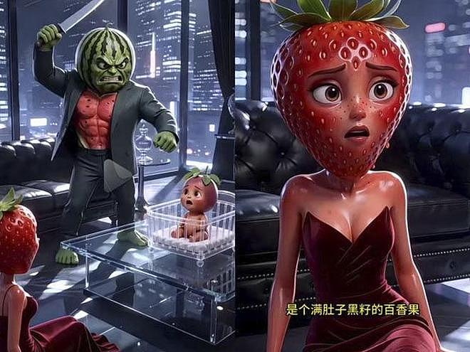 火龙果也能玩出轨？水果AI短剧，正在悄悄毁人三观（组图） - 2