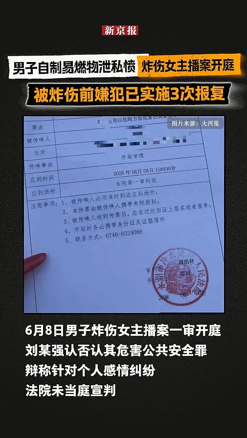 女主播拒爱狂迷,遭其自制炸弹炸致脸部严重烧伤!恶徒开庭拒认罪(组图) - 3