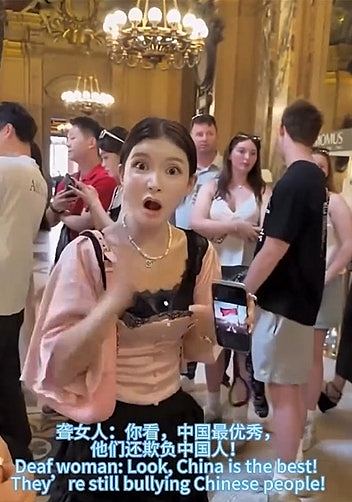 巴黎歌剧院爆冲突，中国聋哑女游客怒亮国旗反遭网民闹爆（组图） - 3