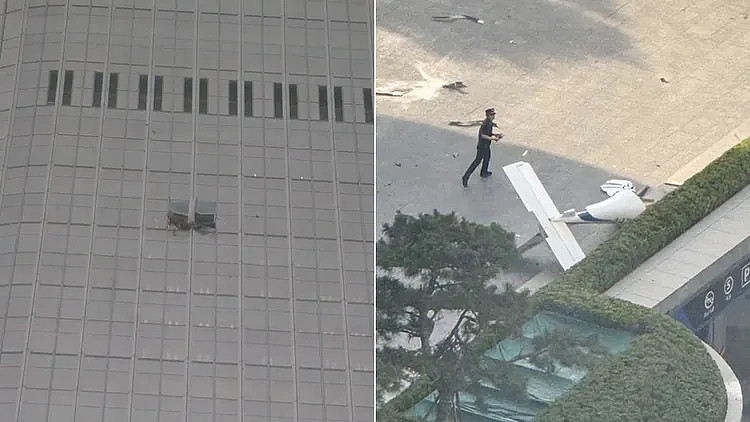 小飞机撞北京第一高楼致1死13伤！专家惊呼罕见（组图） - 1