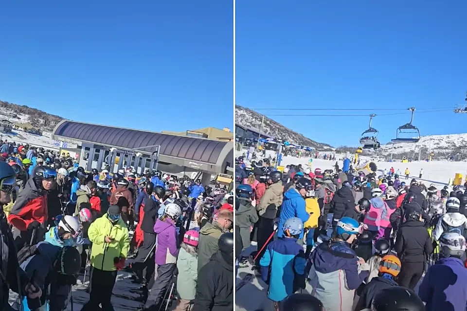 新州知名滑雪场被“挤爆”!滑雪者蜂拥而至,数百人排队等缆车(组图) - 4