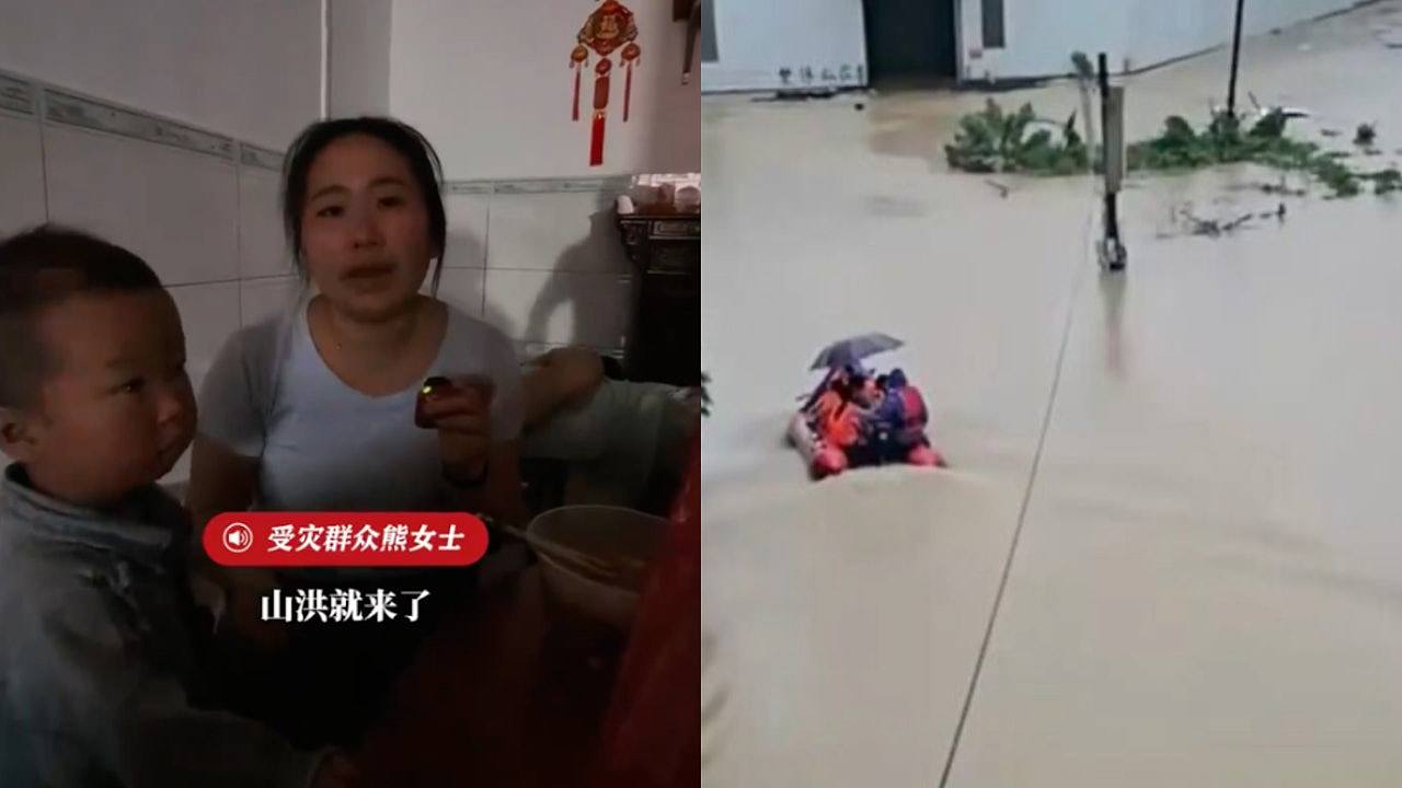 广西暴雨300人躲学校围墙遭冲垮受困,灾民:已超过一天没进食(组图) - 1