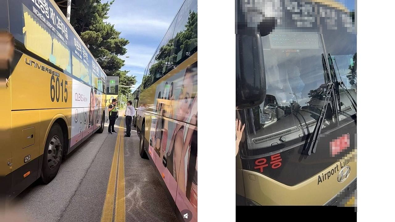 韩国大巴司机突然晕倒,中国游客抢过方向盘猛踩急刹,救下全车性命(组图) - 1