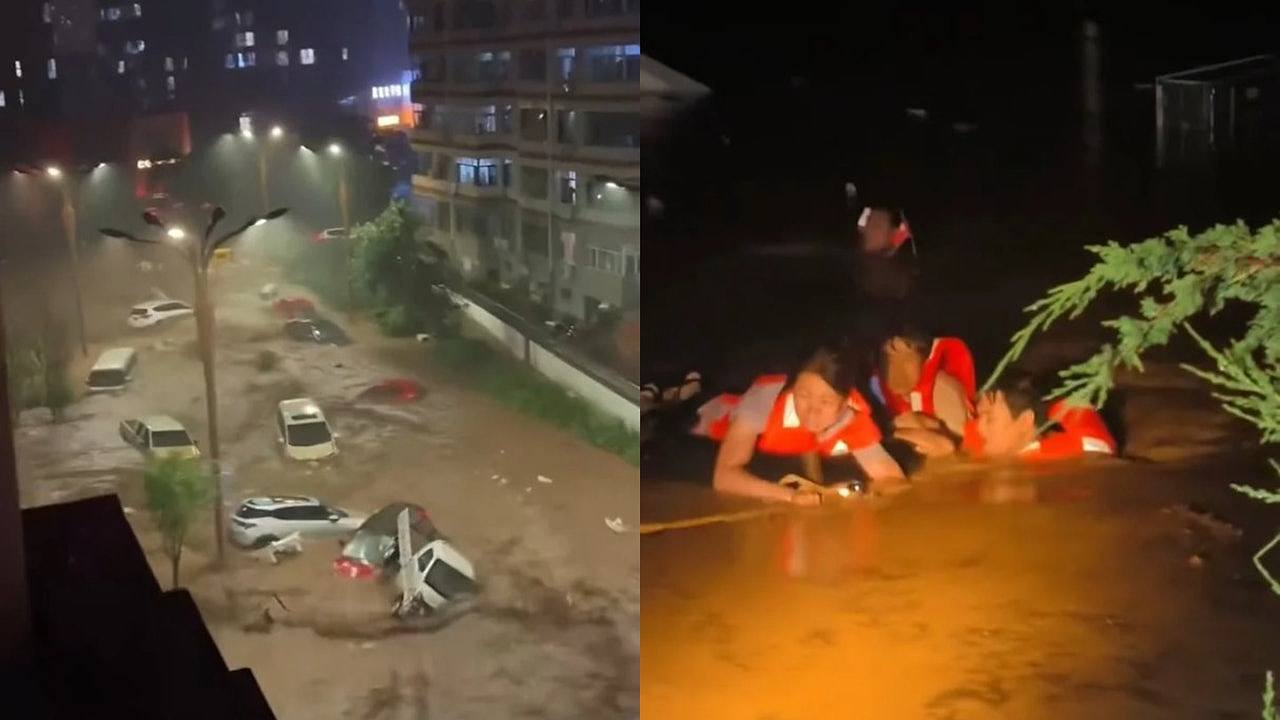 台风“巴威”致河北宽城暴雨成灾,积水超两米汽车被冲走 - 1