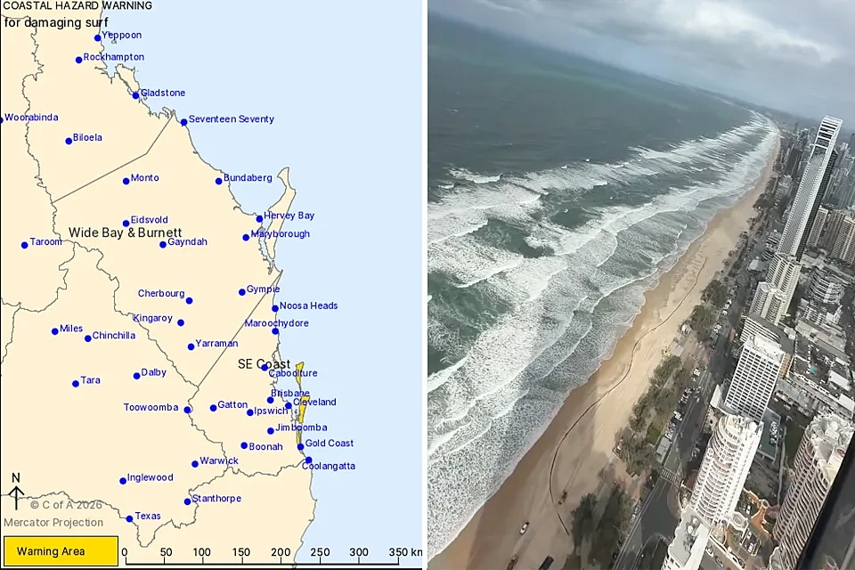 澳洲东海岸惊现6米高巨浪!海滩遭严重侵蚀,当局警告:远离危险海域(视频/组图) - 3