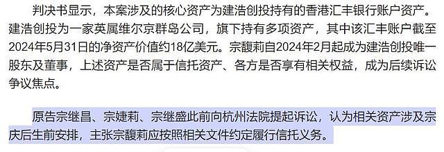 法院出手!私生子风波发酵,宗馥莉传噩耗,宗庆后这盘棋下的真大 - 17