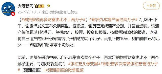 遗嘱反转仅1天!张柏芝表态,原来她们母子早被谢贤安排好了退路 - 31