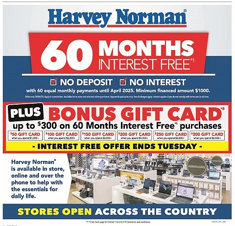 “60个月免息”却须申请信用卡：Harvey Norman、Latitude被罚$5500万 - 2