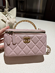 香奈兒樱花粉手柄小包 限量色Chanel Pink Vanity Case Bag