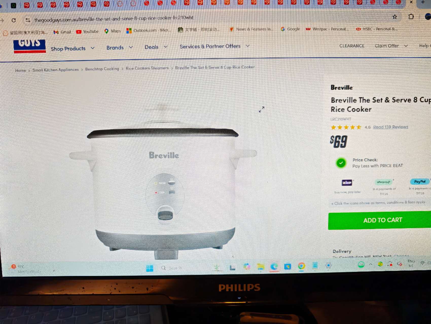 今日珀斯二手澳洲牌子 Breville 500瓦电饭煲8杯容量售价25澳元 二手澳洲牌子 Breville 500瓦电饭煲8杯容量售价25澳元