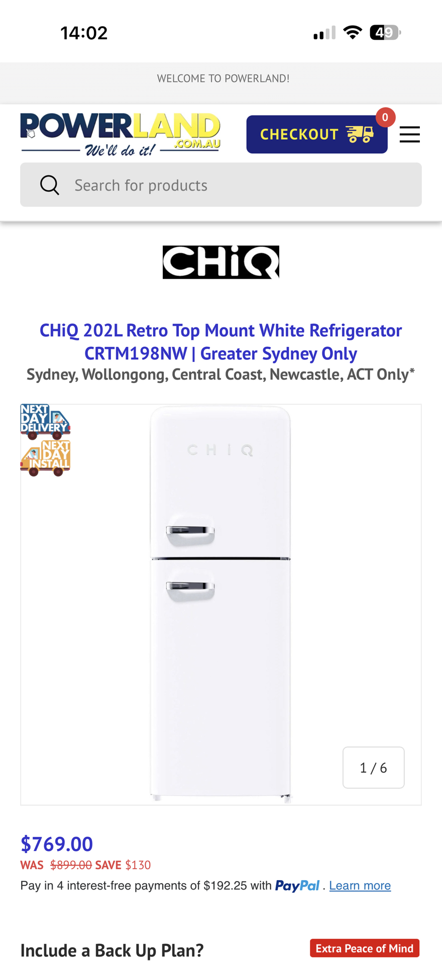 今日珀斯CHiQ 202L Retro Top Mount White Refrigerator CRTM198NW CHiQ 202L Retro Top Mount White Refrigerator CRTM198NW