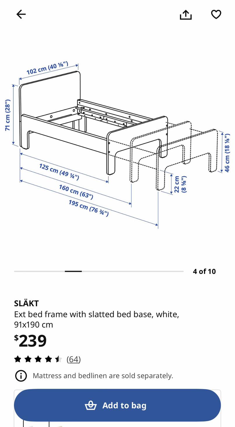 今日珀斯出售99新IKEA SLAKT儿童床 出售99新IKEA SLAKT儿童床