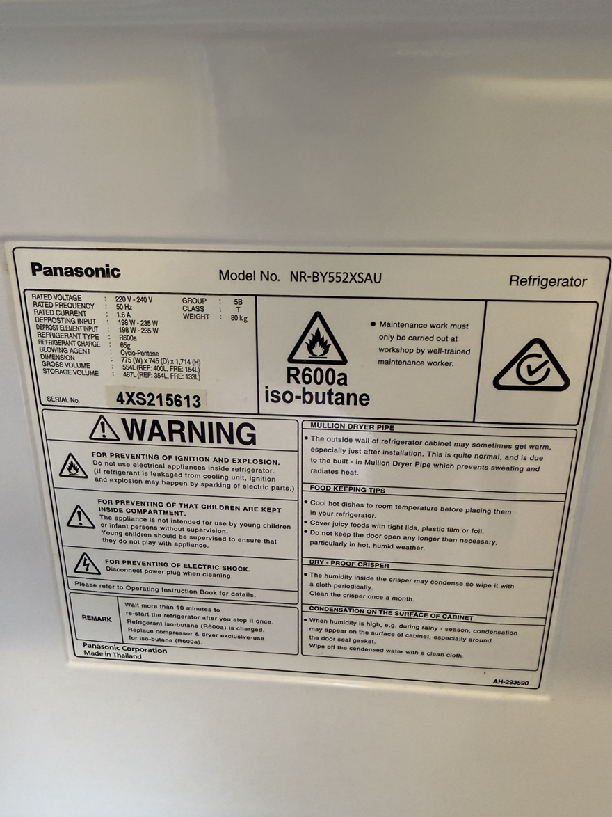 今日珀斯Panasonic 冰箱 Panasonic 冰箱