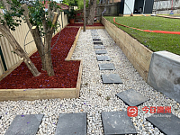  专业花园工程挡土墙围栏水泥硬化路面工程