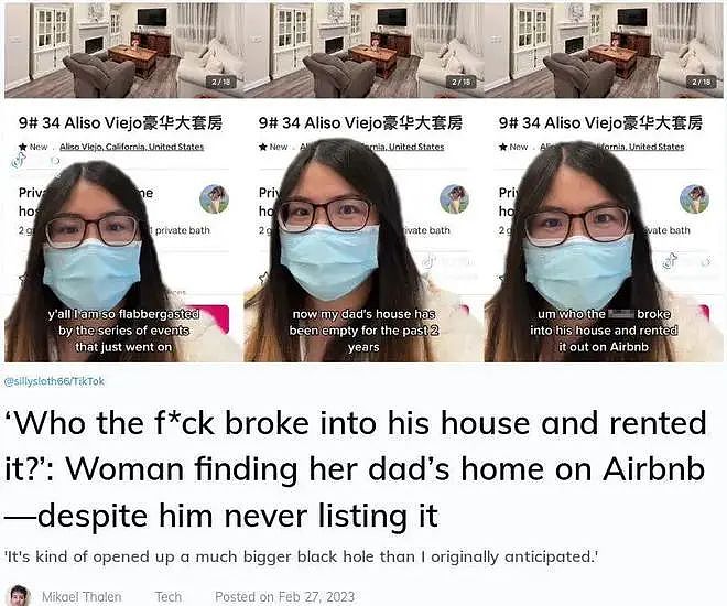 华裔妹子傻眼了！父亲回国两年，空房子被离奇挂到Airbnb出租（组图） - 1