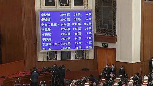 李慧琼晋身全国人大常委，获2901票赞成35票反对3票弃权（图） - 2