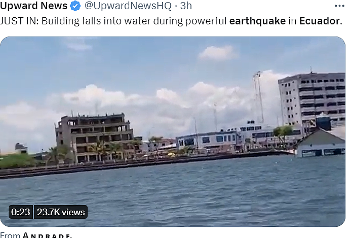 13人死亡！厄瓜多尔突发6.8级强震，民众当街死亡，多人被困废墟之下（视频/组图） - 11