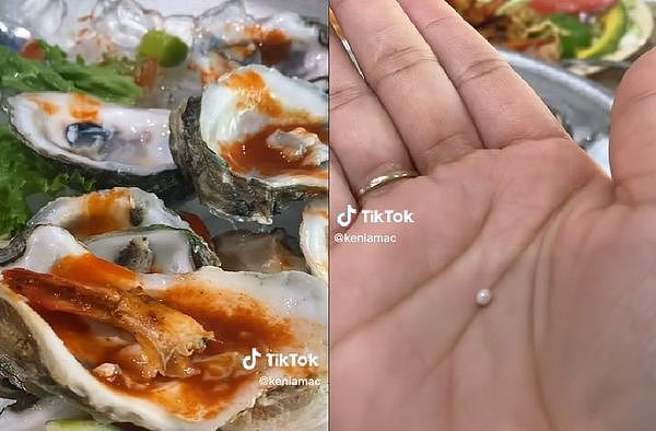 和男友约会意外中“海鲜乐透”！牡蛎发现珍珠嗨爆：价值上千美元（视频/图） - 1