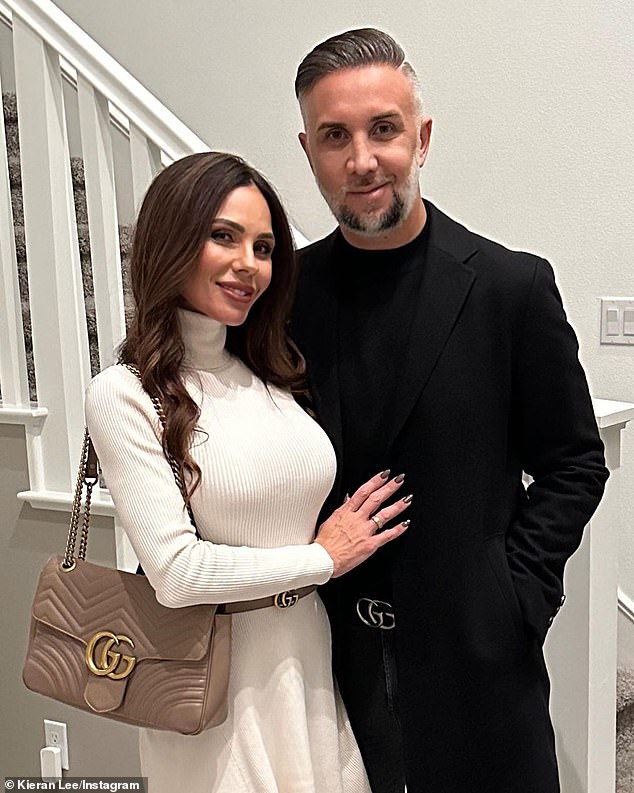 Keiran (pictured with wife Kirsten Price) recently made headlines when he claimed Angela, 37, was rushed to hospital with a burst appendix after they filmed an hour-long sex scene in 2013