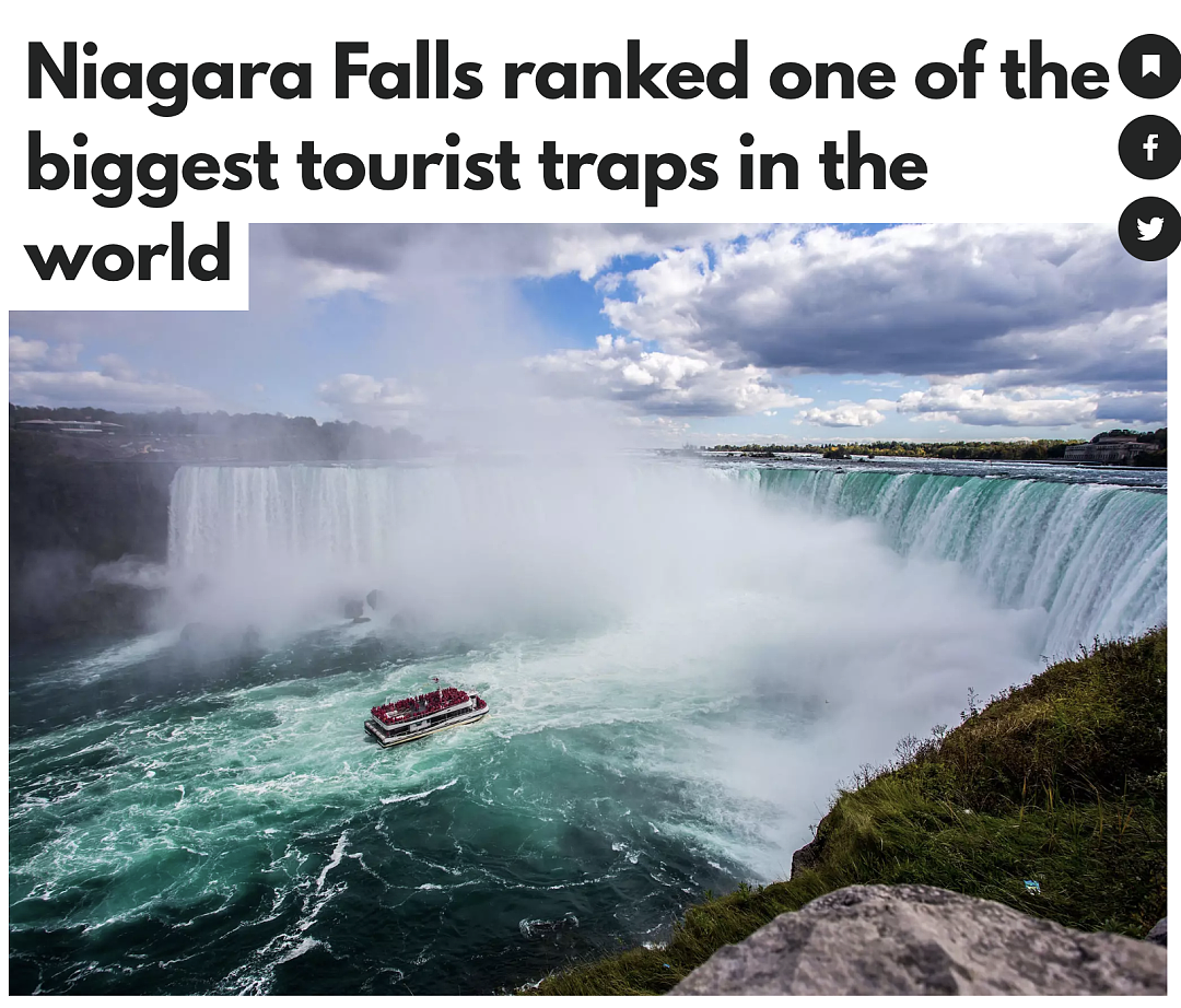 意外！尼亚加拉大瀑布竟被评为2023 年全球最大的旅游陷阱”之一（组图） - 1