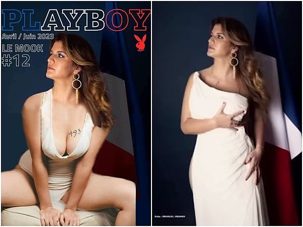 登《花花公子》成人杂志封面！法国美女部长“露乳照流出”遭骂爆（组图） - 3
