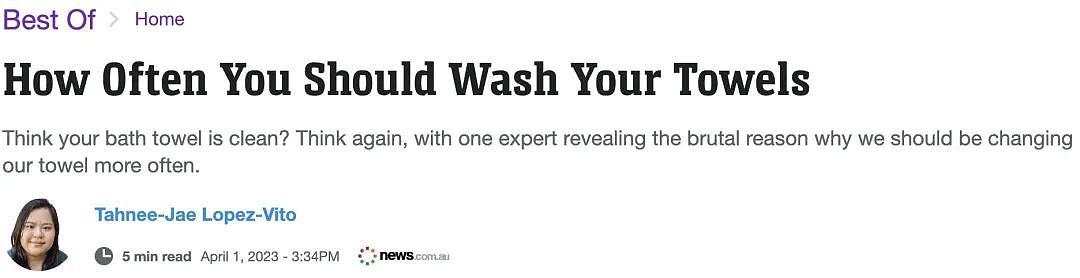 皮肤科医生揭秘：你应该多久洗一次毛巾！（组图） - 1