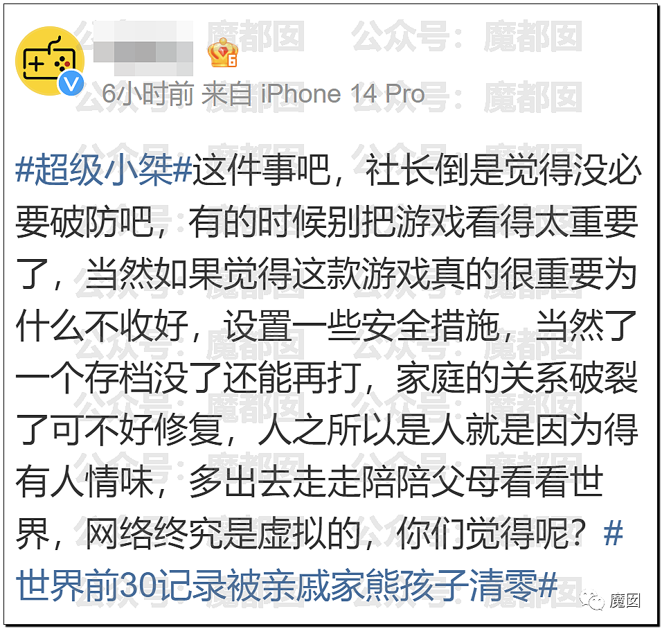 热搜第一！超级小桀3年心血被母亲带熊孩子毁掉引发爆议（组图） - 100