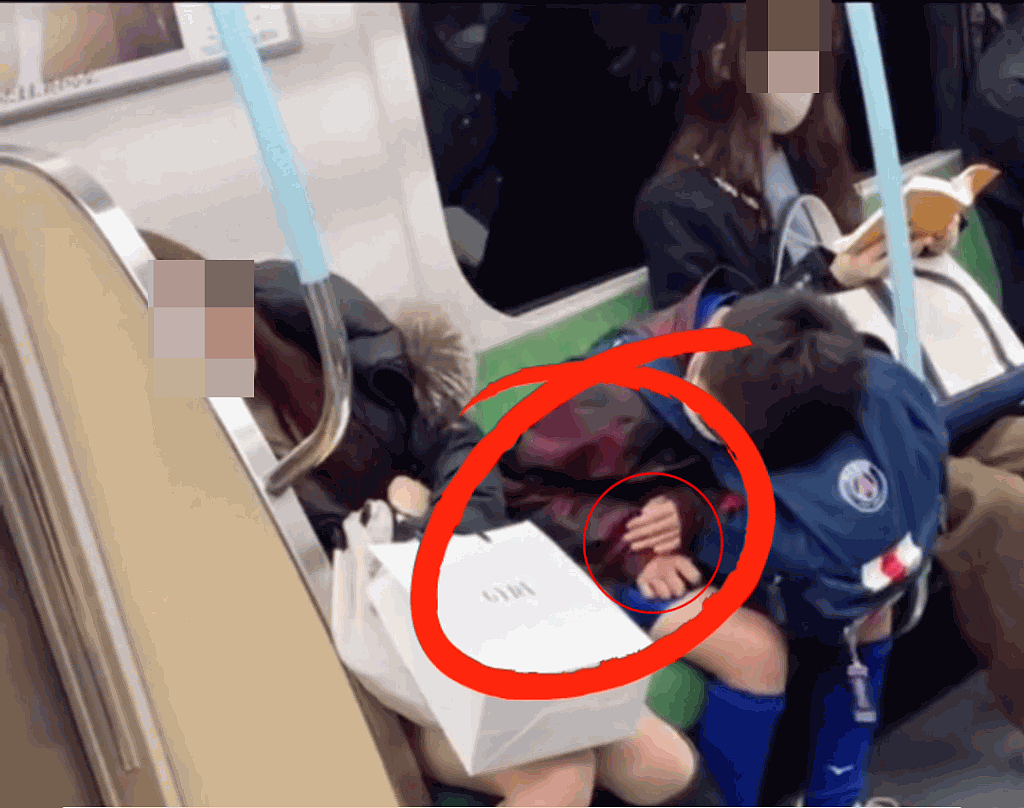 地铁少女昏睡疑遭学生“捡尸”！视频疯传，迷离之手伸出伸入惹议（组图） - 5
