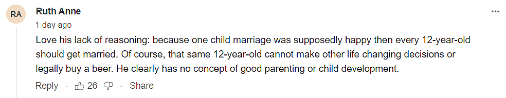 堕胎算犯罪，强奸幼童却合法？美国议员力挺童婚，还称11岁女童怀孕结婚很幸福...（组图） - 9