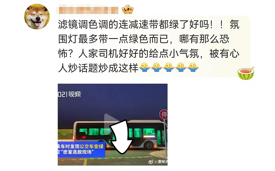 上海一公交车深夜冒绿光？有人表示害怕，也有人发现疑点！最新回应来了（视频/组图） - 12