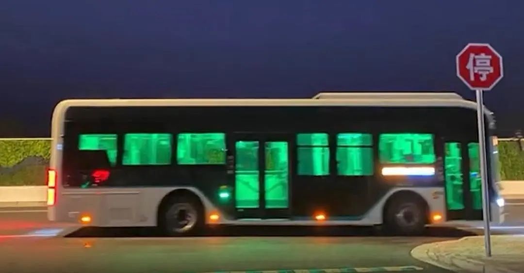 上海一公交车深夜冒绿光？有人表示害怕，也有人发现疑点！最新回应来了（视频/组图） - 5