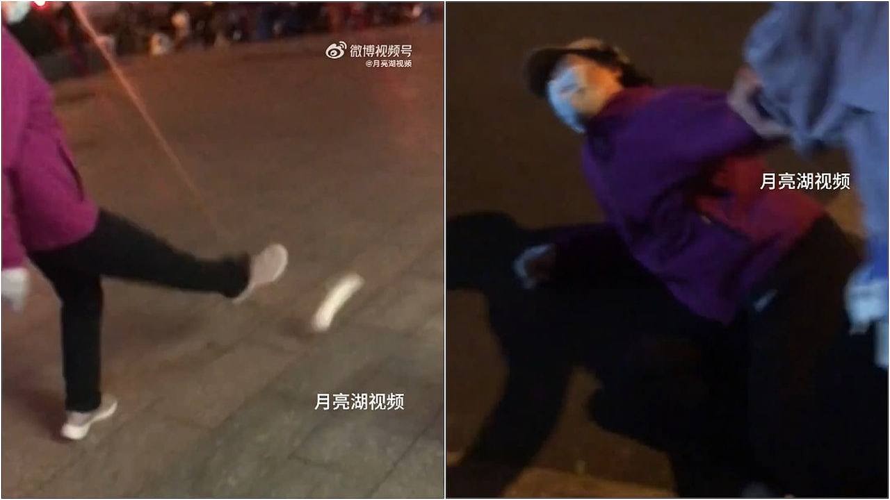 北京广场舞大妈争地盘踢飞年轻人滑板，倒地佯称心脏痛惹议（视频/组图） - 1