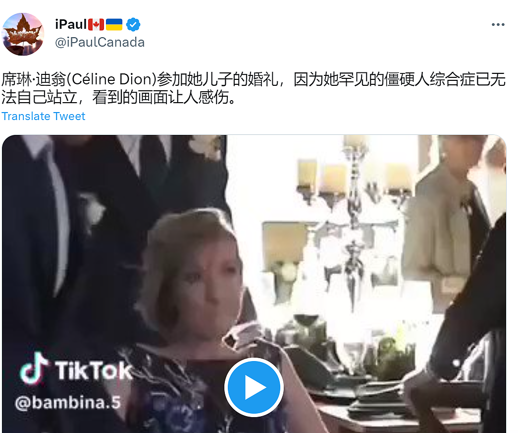 视频疯传！席琳·迪翁坐轮椅参加儿子婚礼！已无法站立？网上炸了（组图） - 5