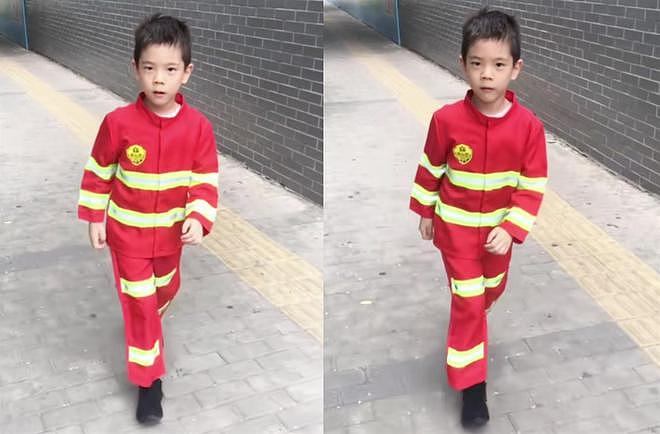 霍思燕9岁儿子cos消防员，嗯哼嘴巴微凸，再被质疑是腺样体面容（组图） - 2