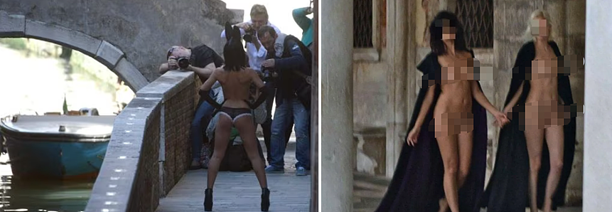 裸体女模频现威尼斯！警方：别光顾着拍，报警啊（视频/组图） - 4