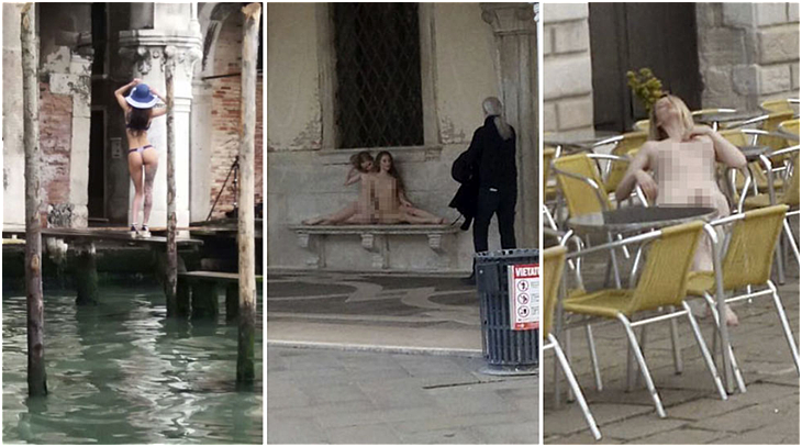 裸体女模频现威尼斯！警方：别光顾着拍，报警啊（视频/组图） - 3